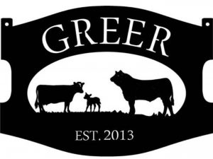 Metal sign COW CALF BULL, Cow farm sign customized