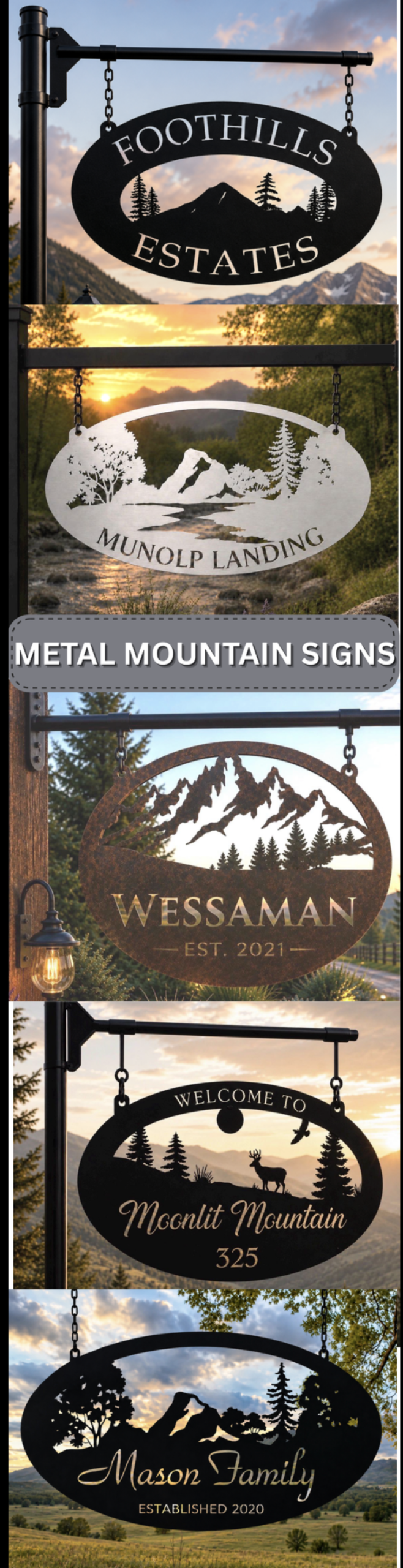 Metal MOUNTAIN Sign Personalized Name Plaque Custom nature plaque - Image 12