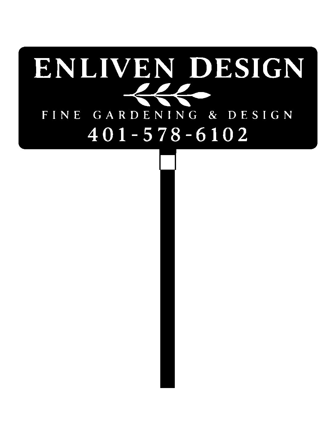 Enliven sign with stake in copper patina