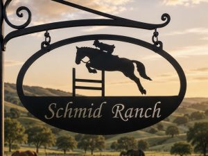 Metal Jumping Horse sign with your name