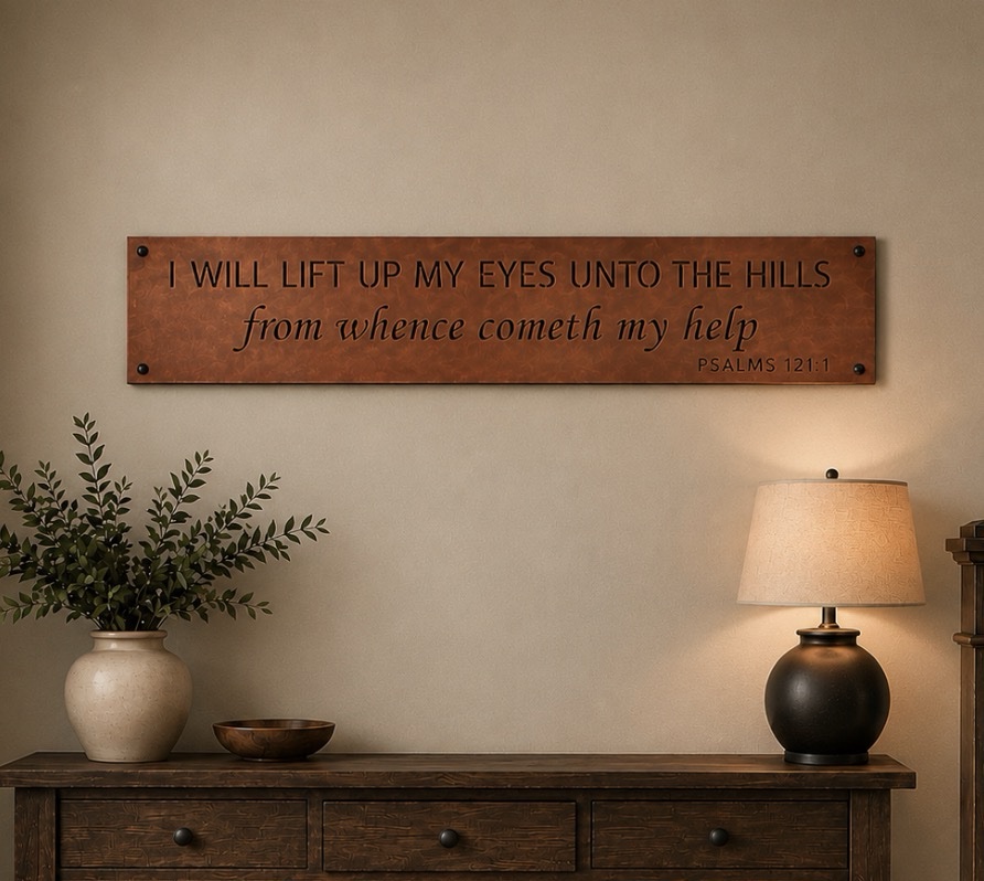 I Will Lift Up My Eyes unto the Hills metal plaque - Image 2