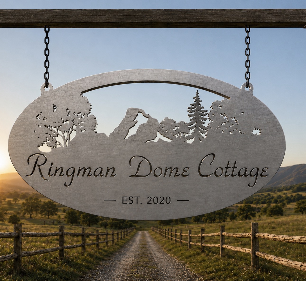 Metal MOUNTAIN Sign Personalized Name Plaque Custom nature plaque - Image 2
