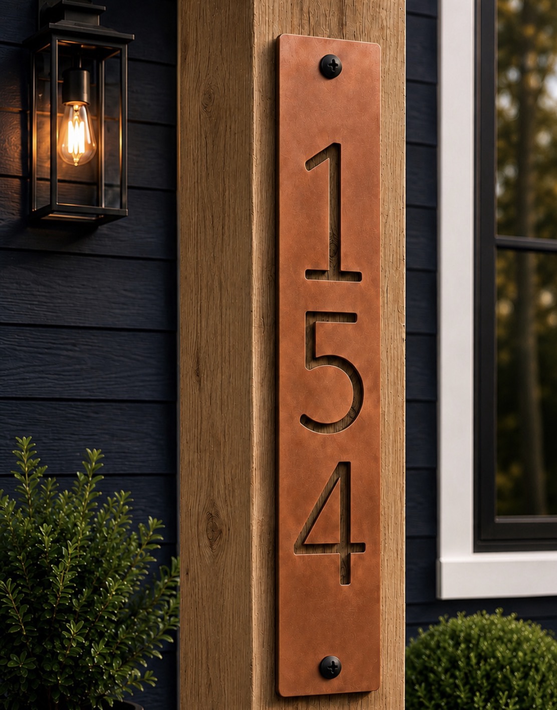 Metal House Number Modern Vertical Address Sign Custom Outdoor Plaque Modern Home Entrance Wall Mounted Door Marker Personalized - Image 3