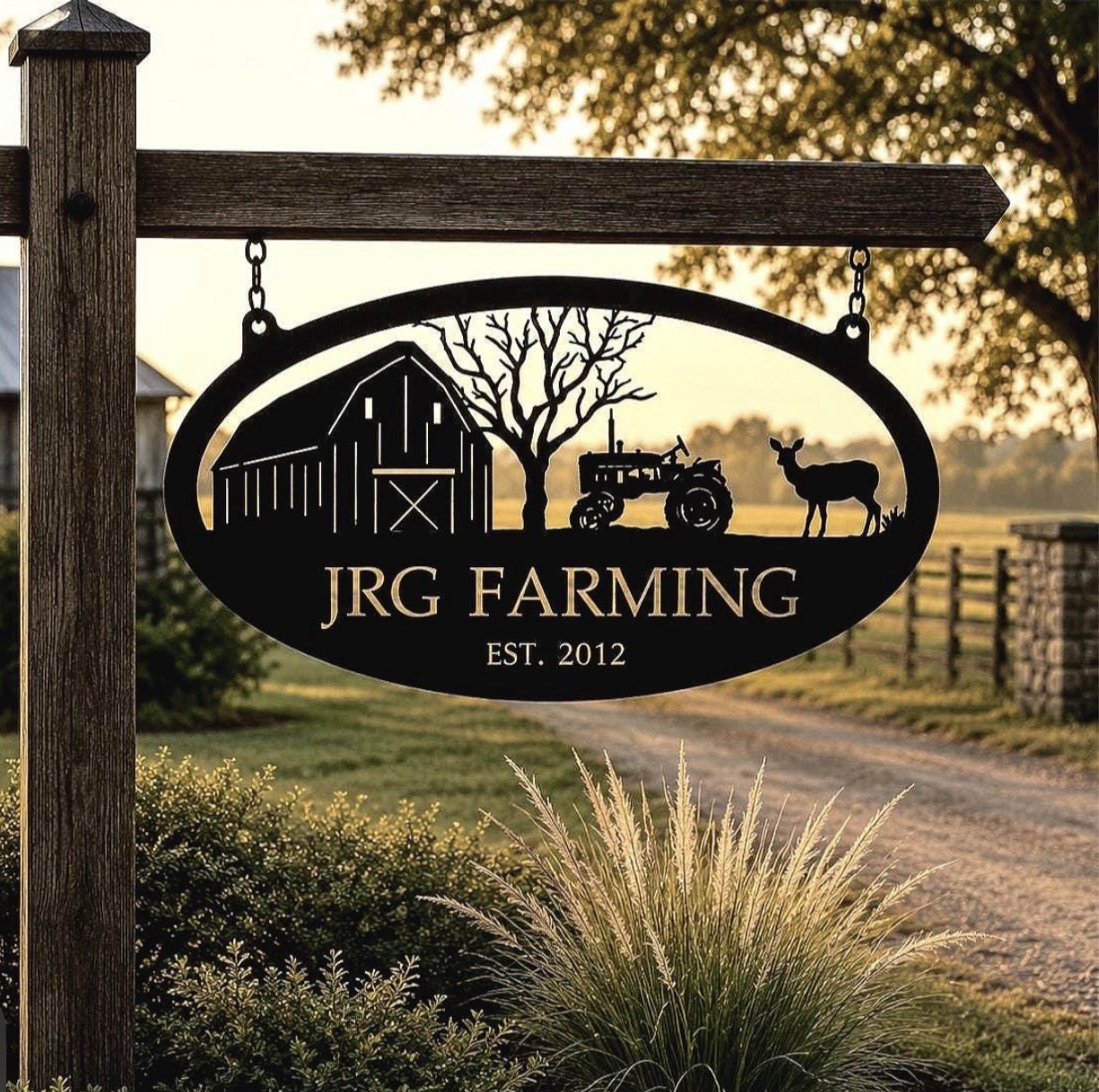 Custom Farm Sign Tractor Barn Deer Ranch Entrance Metal Hubby Christmas Gift Dad Grandparent Gift Personalized Name Established Date Outdoor - Image 4
