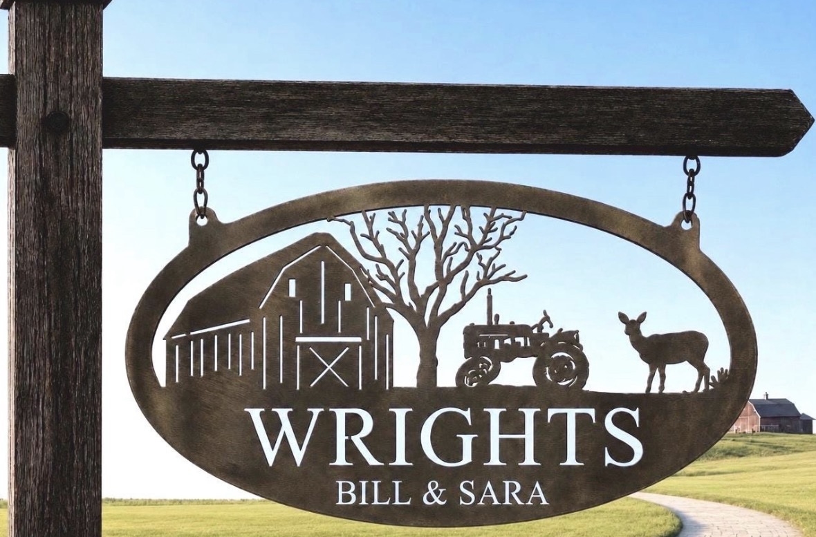 Custom Farm Sign Tractor Barn Deer Ranch Entrance Metal Hubby Christmas Gift Dad Grandparent Gift Personalized Name Established Date Outdoor - Image 2