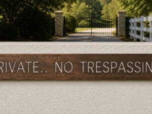 Metal PRIVATE NO TRESPASSING sign