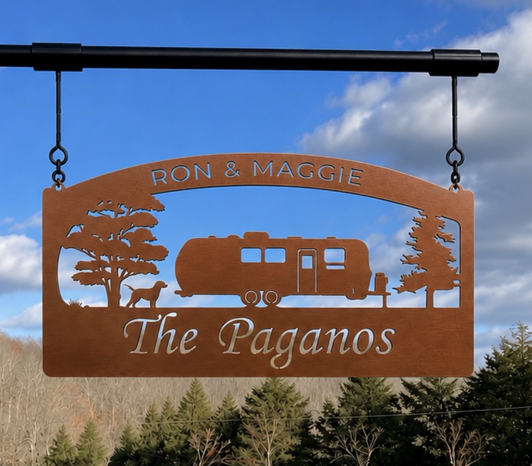 Metal Airstream camper sign Campground Name plaque RV personalized - Image 4