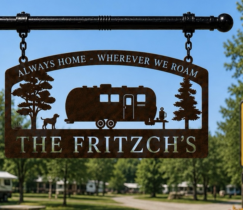 Metal Airstream camper sign Campground Name plaque RV personalized - Image 2