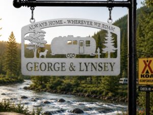 Metal Airstream camper sign Campground Name plaque RV personalized