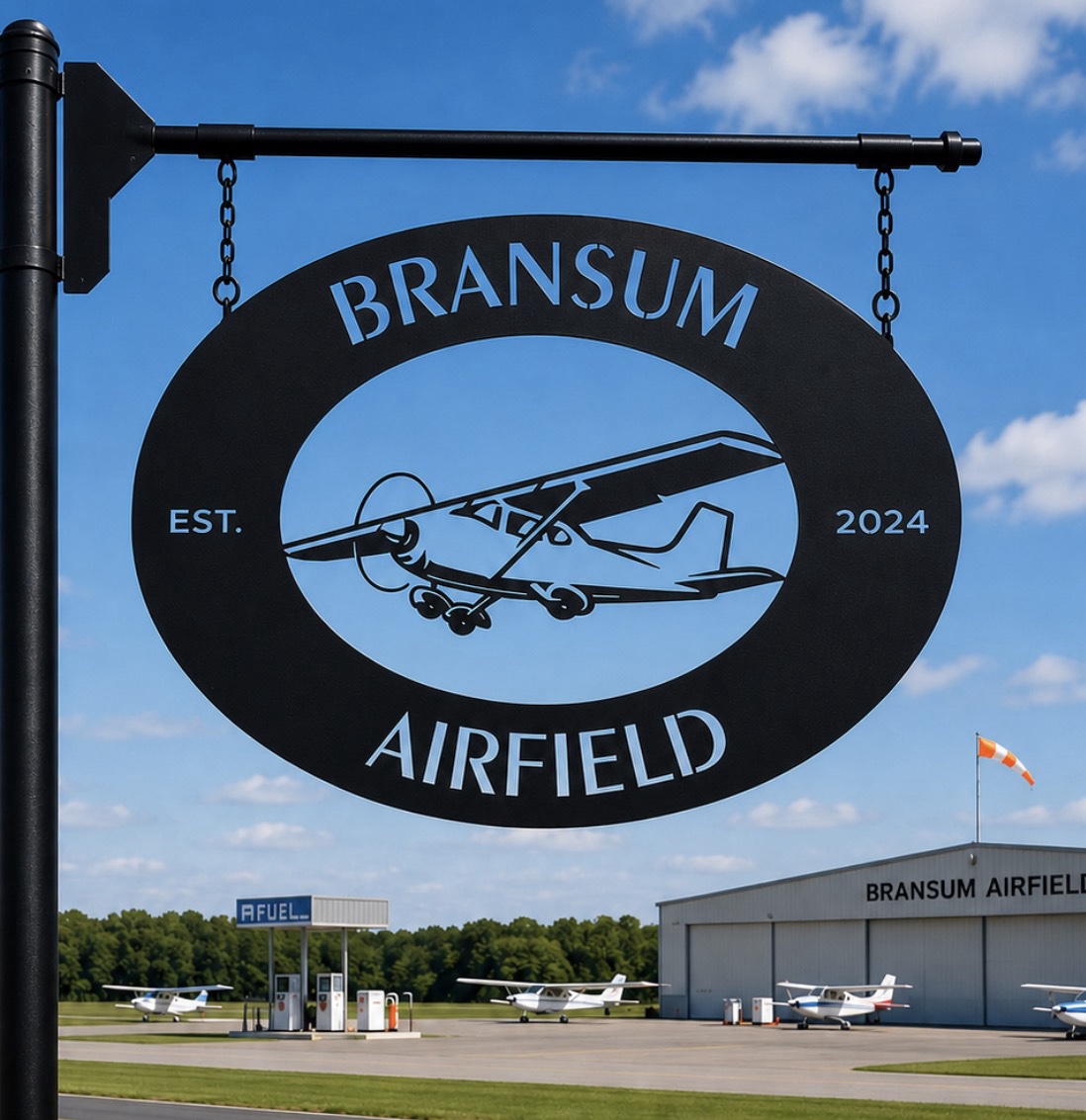 Metal Airplane sign, Cessna sign, airfield sign - Image 2
