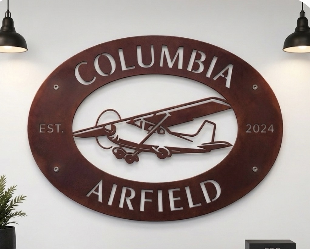 Metal Airplane sign, Cessna sign, airfield sign