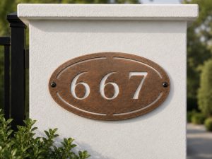 METAL oval ADDRESS SIGN