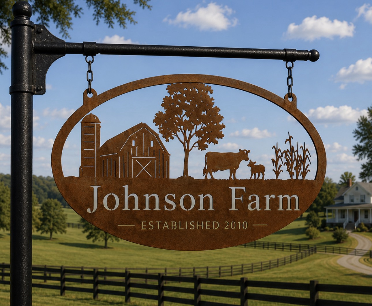Metal Dairy sign, Cow calf barn sign ,Personalized Metal Sign Cow Calf barn sign - Image 2