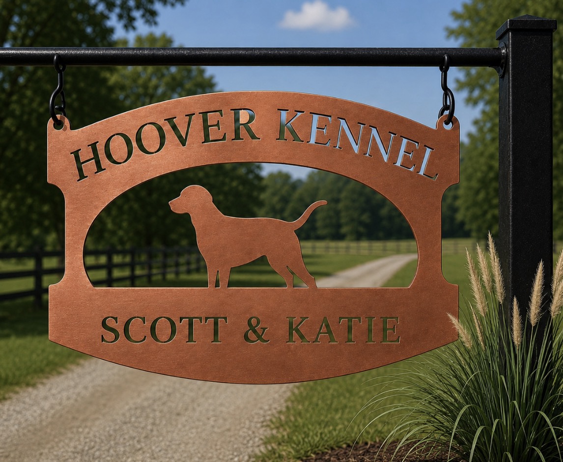 Metal DOG Sign personalized with LAB dog silhouette or golden retriever - Image 4