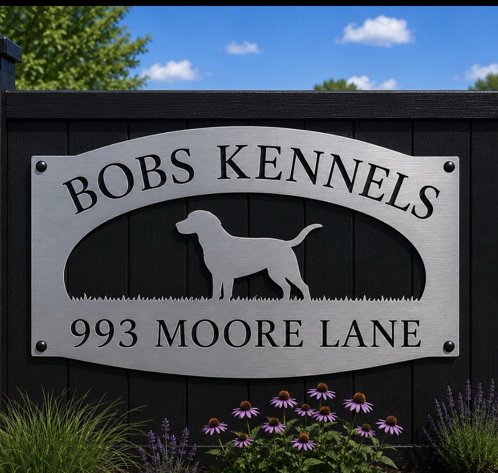 Metal DOG Sign personalized with LAB dog silhouette or golden retriever - Image 3