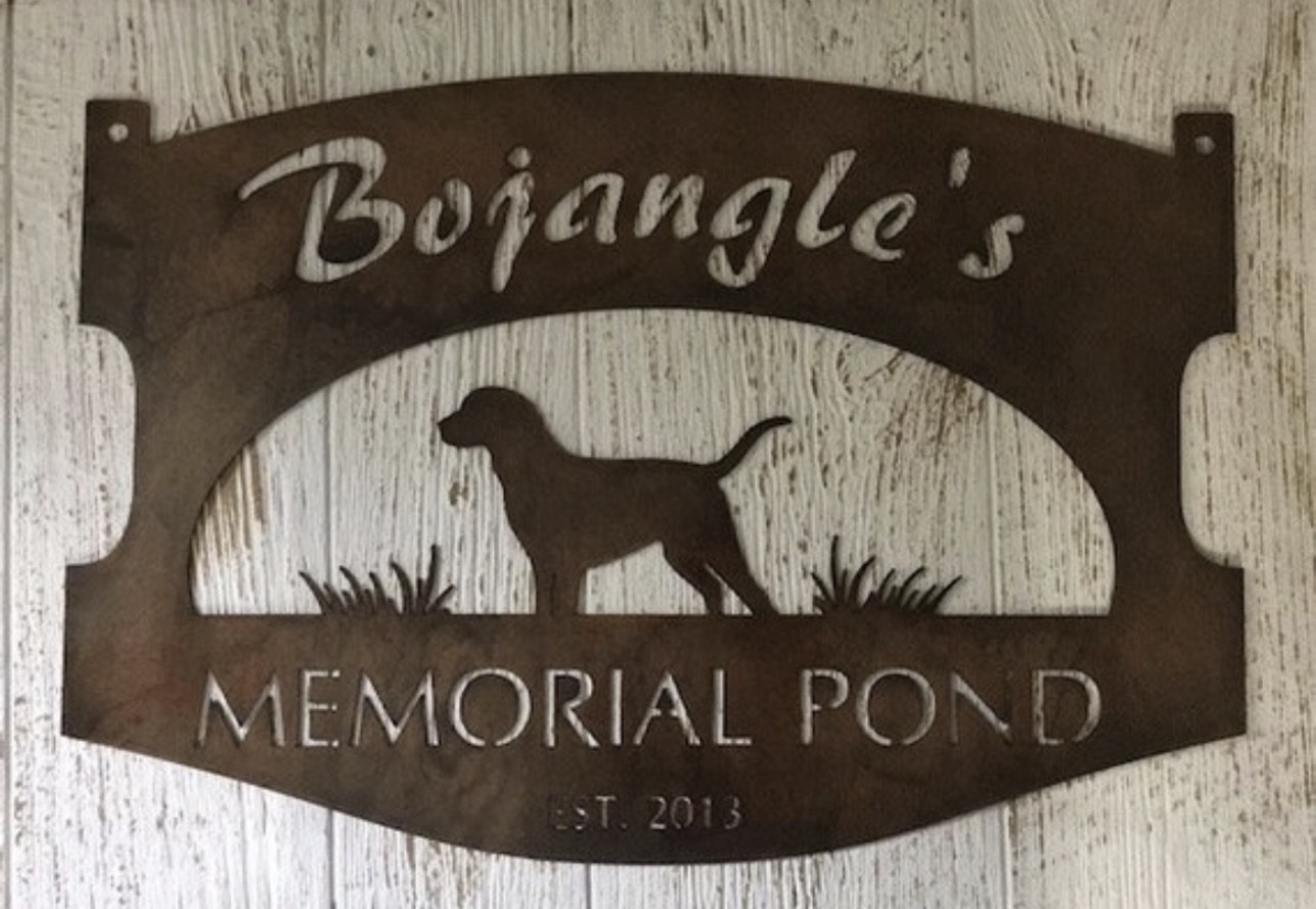 Metal DOG Sign personalized with LAB dog silhouette or golden retriever - Image 2
