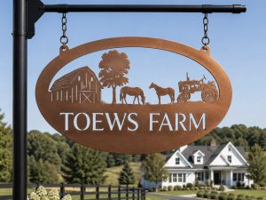 Metal HORSE Sign barn horses farmer gift dad present equestrian tractor sign