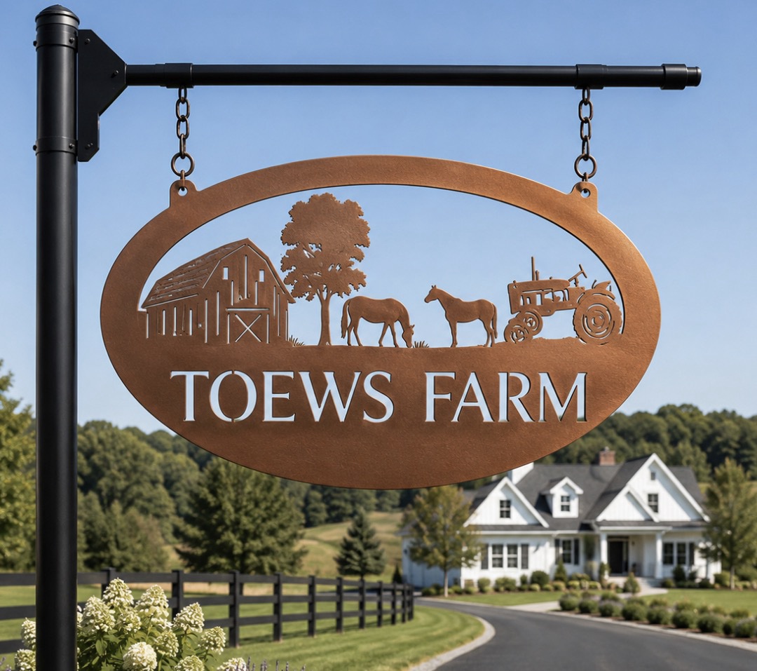 Metal HORSE Sign barn horses farmer gift dad present equestrian tractor sign