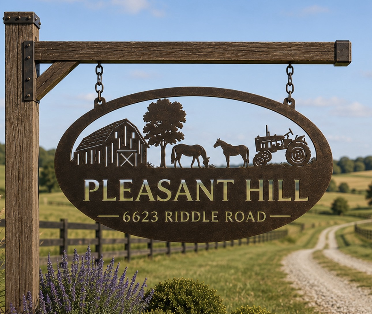Metal HORSE Sign barn horses farmer gift dad present equestrian tractor sign - Image 4