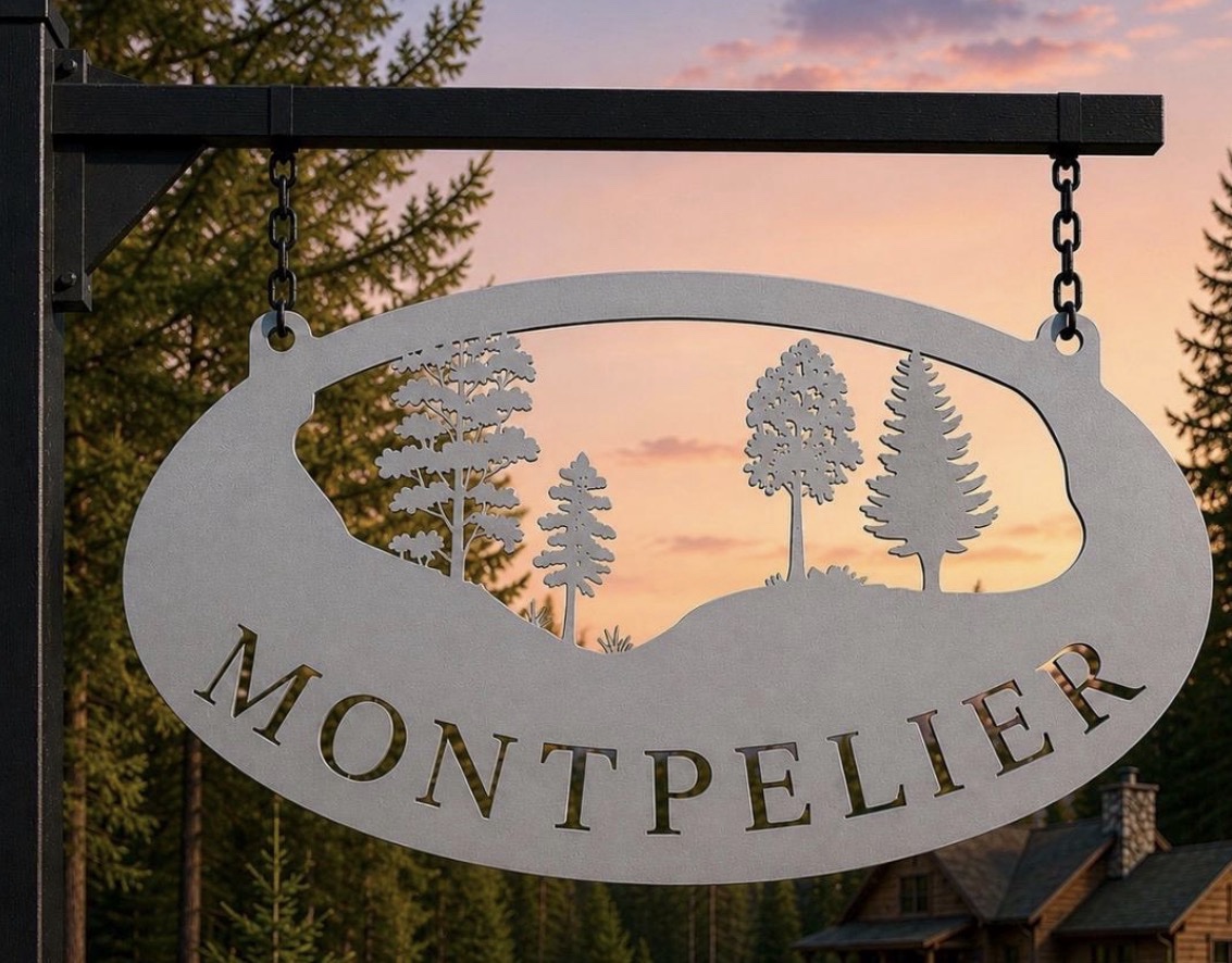 Metal NATURE Sign with nature scene customized with your name - Image 3