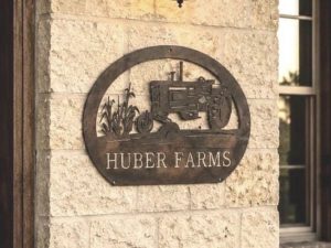 FARM ADDRESS sign, metal corn stalks Oliver tractor sign,