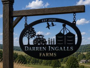 FARM SIGN, grain bin sign, farm sign Grain Bin TRACTOR corn stalks