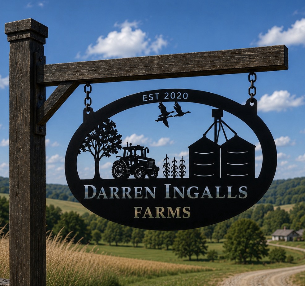 FARM SIGN, grain bin sign, farm sign Grain Bin TRACTOR corn stalks