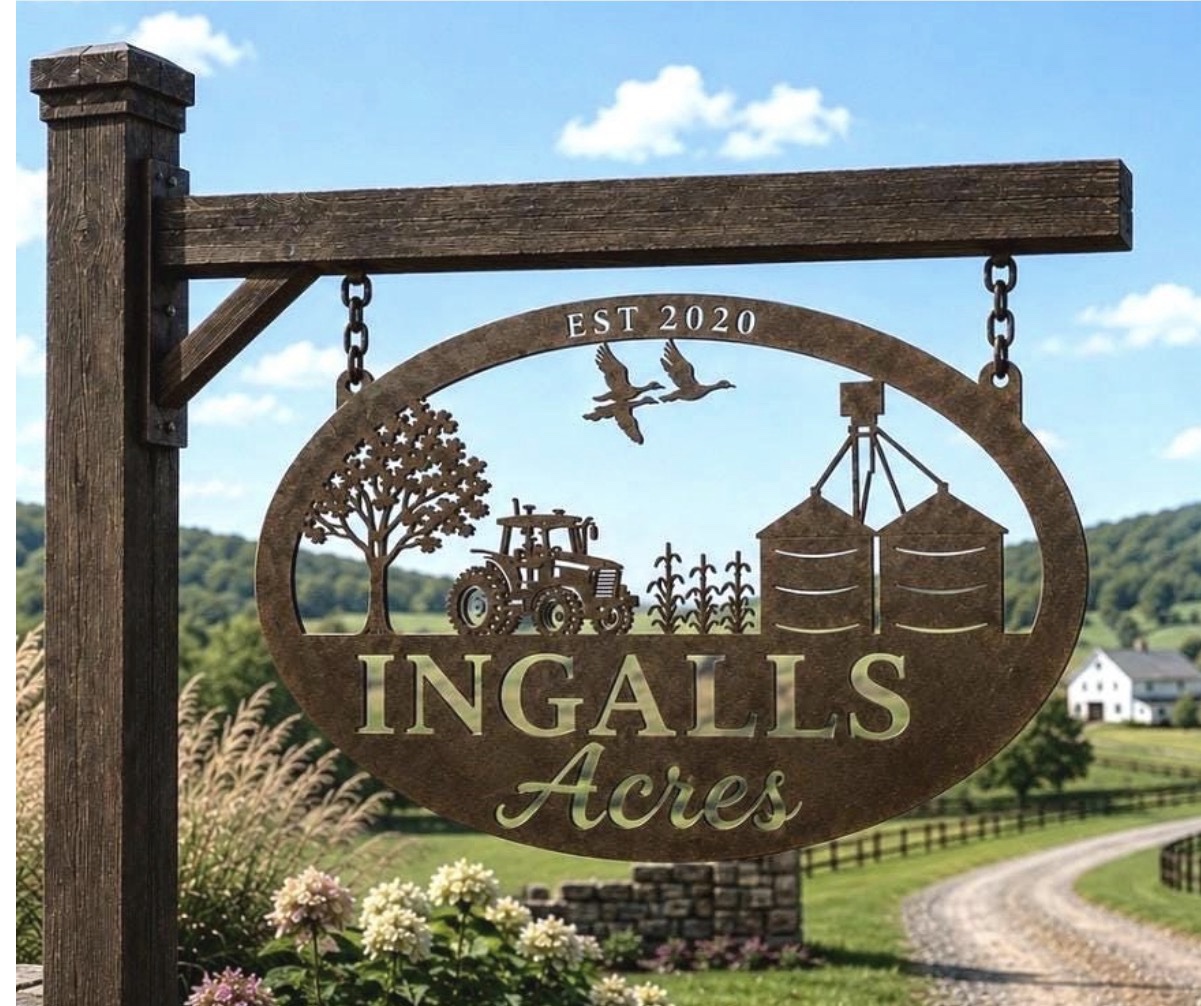 FARM SIGN, grain bin sign, farm sign Grain Bin TRACTOR corn stalks - Image 2