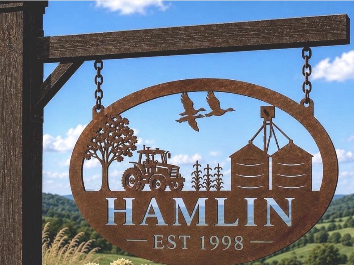 FARM SIGN, grain bin sign, farm sign Grain Bin TRACTOR corn stalks - Image 3