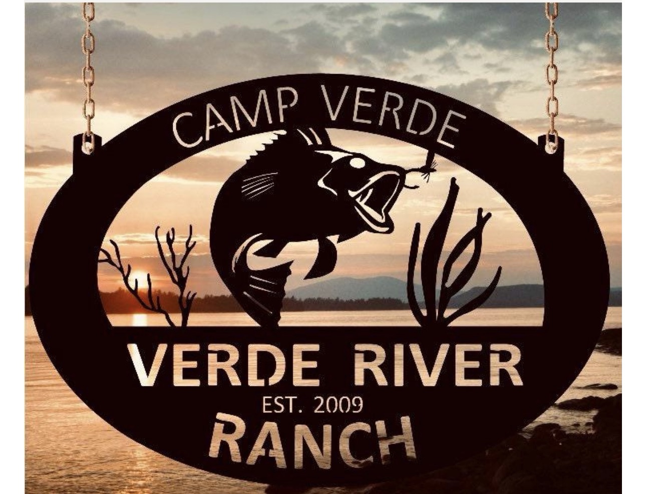 Personalized Metal jumping fish sign, GONE Fishing sign Fisherman personalized sign - Image 2