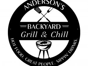 Anderson’s Backyard sign in black