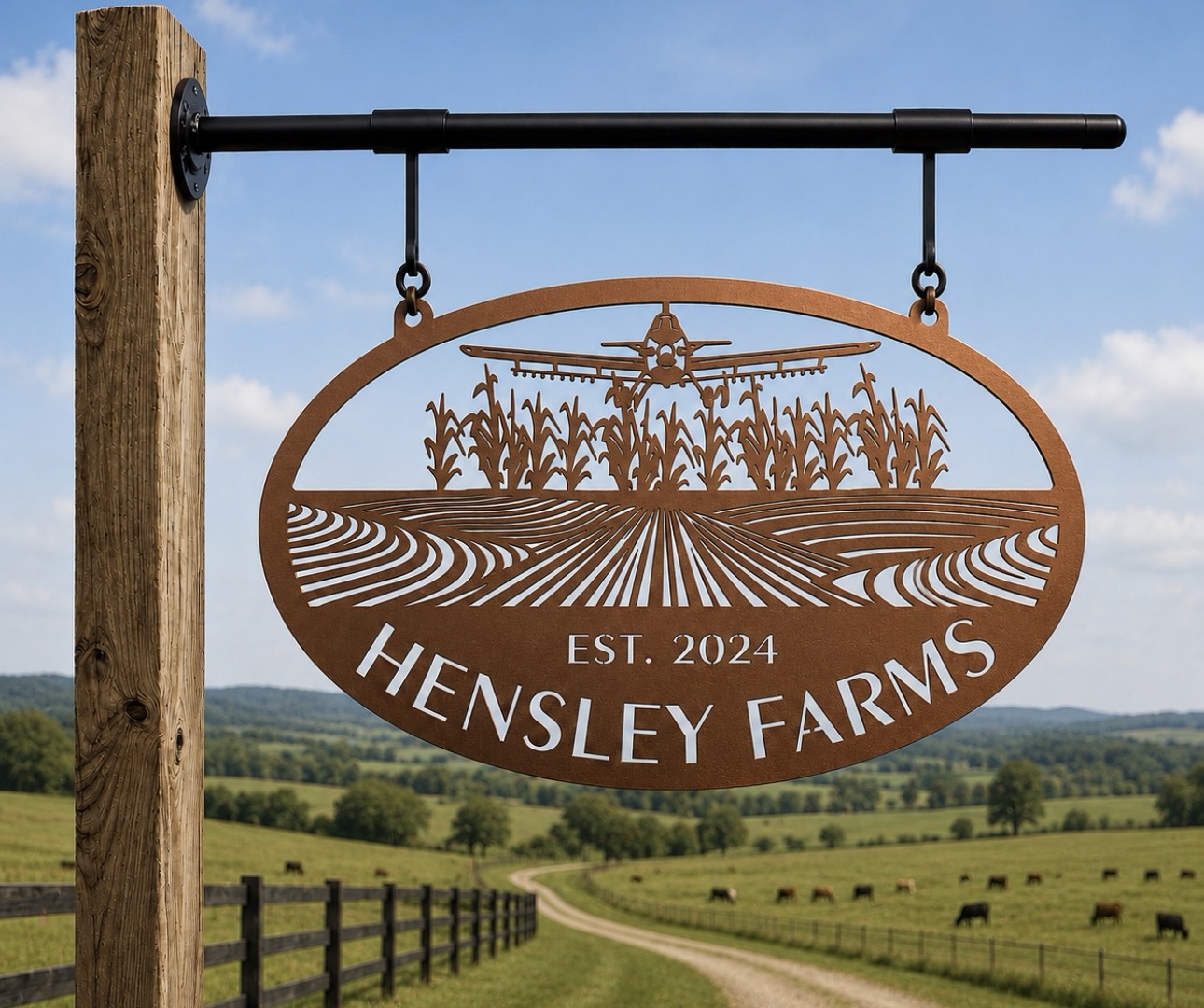 Metal SPRAY PLANE Sign, Spray Plane Corn Field sign, laser cut spray plane sign
