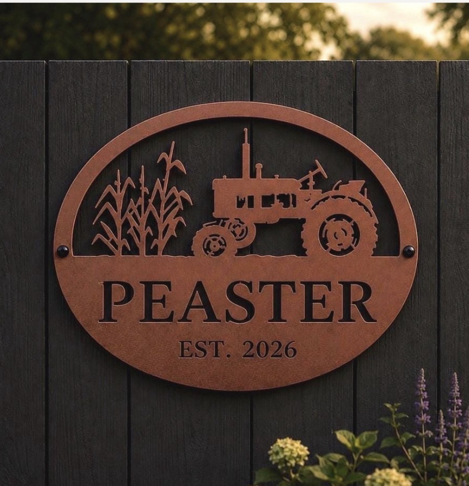 Metal cornstalk tractor sign - Image 3