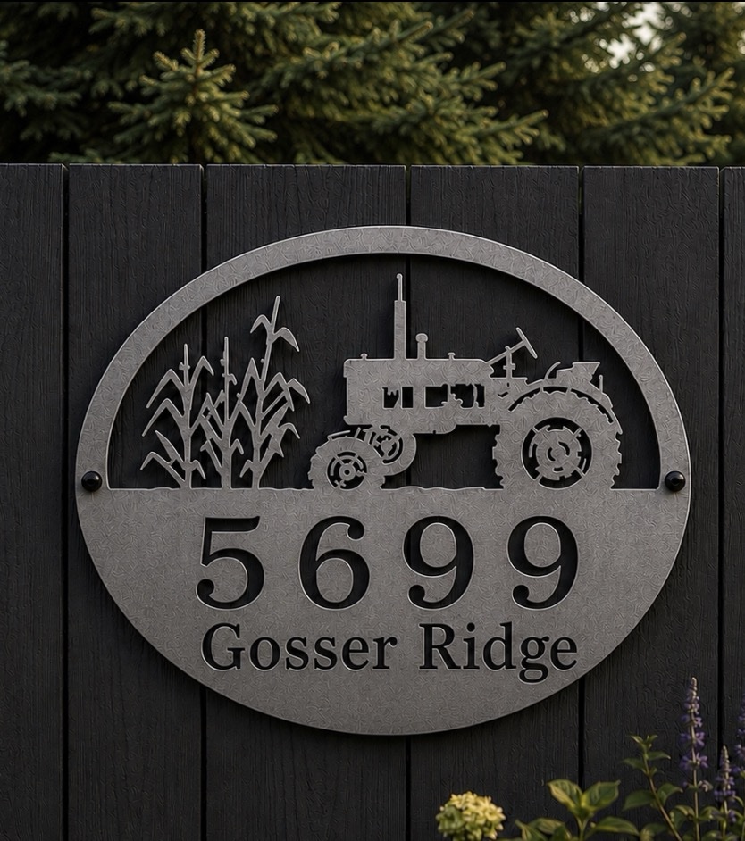 Metal cornstalk tractor sign - Image 4