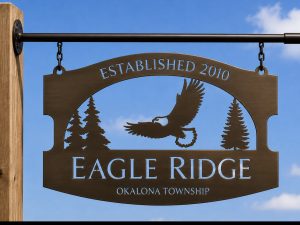 Metal sign  EAGLE, EVERGREENS , Eagle evergreen sign