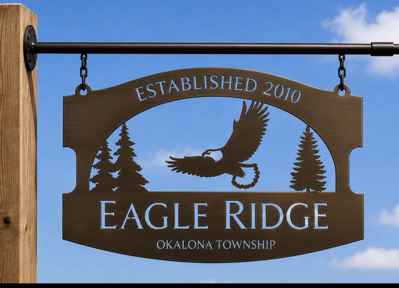 Metal sign EAGLE, EVERGREENS , Eagle evergreen sign