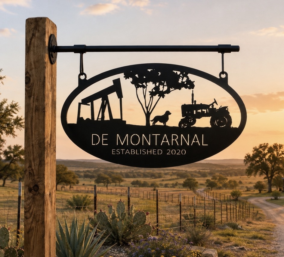 Metal Oil Derek sign, oilfield sign with tractor dog personalized