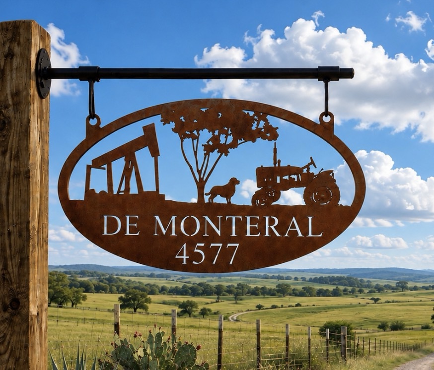 Metal Oil Derek sign, oilfield sign with tractor dog personalized - Image 2