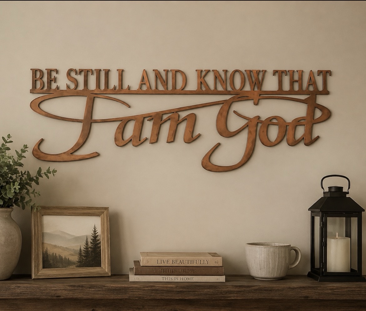 Metal "Be Still And Know That I am God "wall hanging