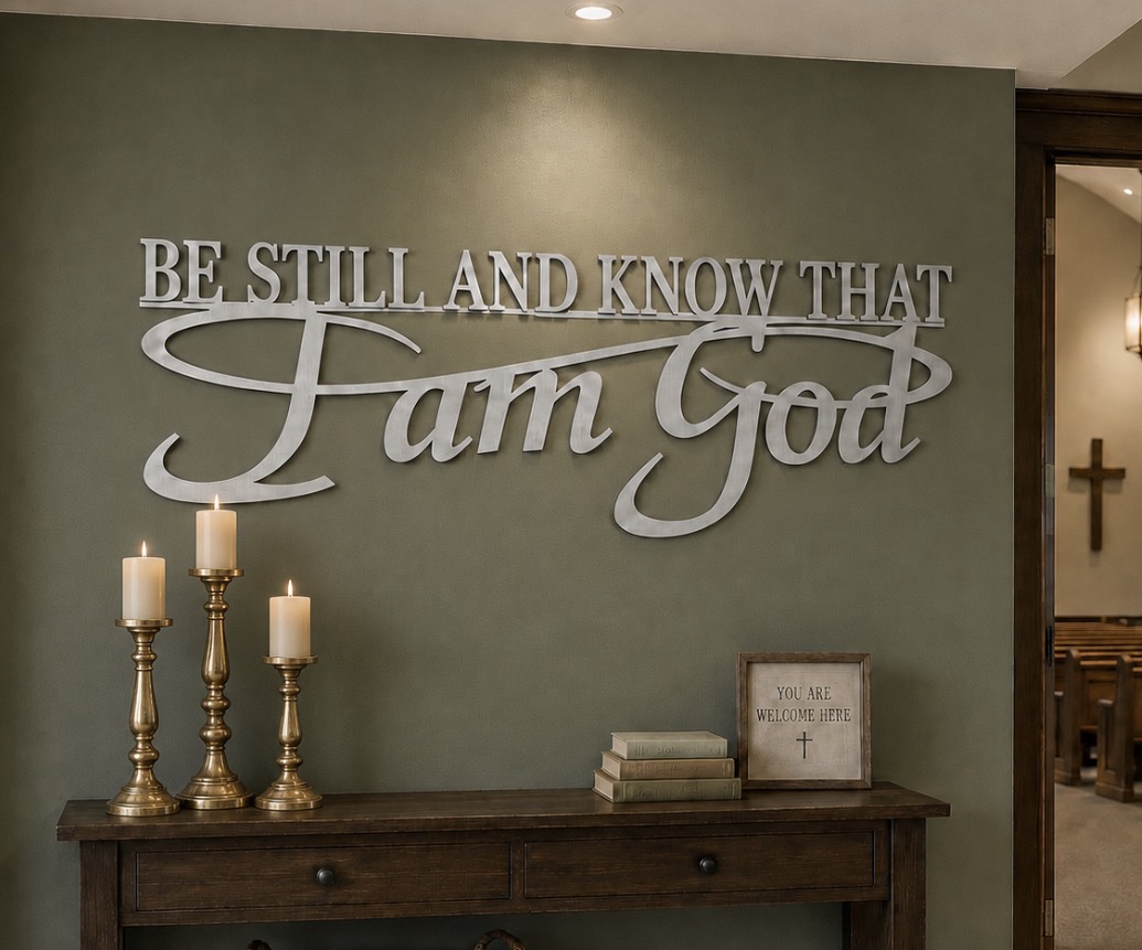 Metal "Be Still And Know That I am God "wall hanging - Image 3