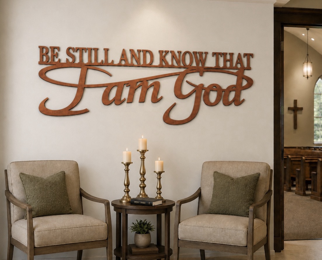 Metal "Be Still And Know That I am God "wall hanging - Image 2