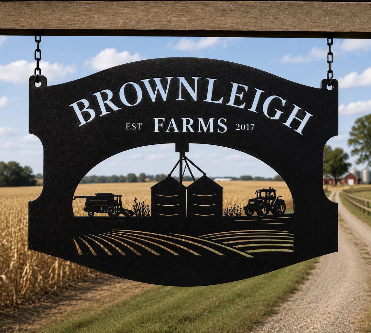 FARM SIGN Combine Grain bins plaque Agricultural Name sign by Sign Performance