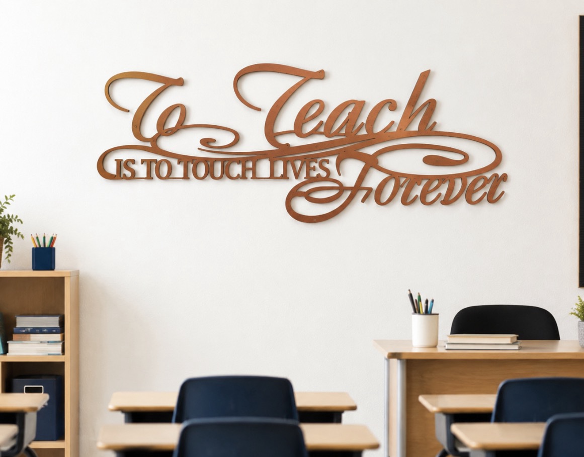 Beautiful, Inspirational, Metal " To teach is to touch lives forever" - Image 3