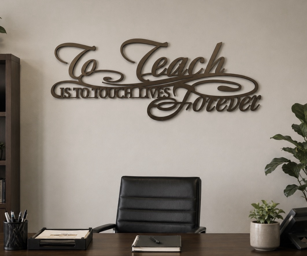 Beautiful, Inspirational, Metal " To teach is to touch lives forever"