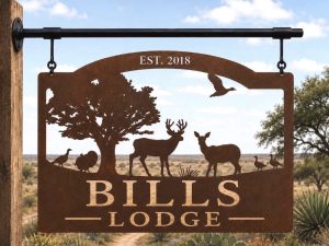 Metal WILDLIFE sign, deer turkey wildlife custom sign