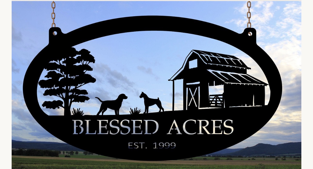 Metal FARM Sign ,barn boxer dog lab dog sign customized with your name - Image 5