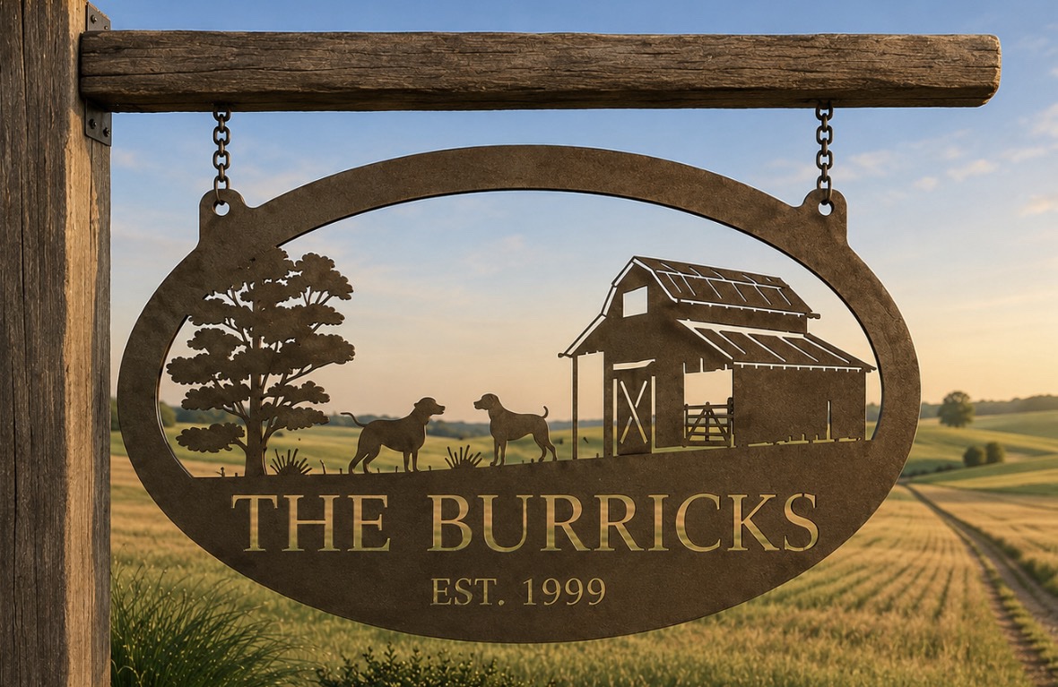 Metal FARM Sign ,barn boxer dog lab dog sign customized with your name - Image 2