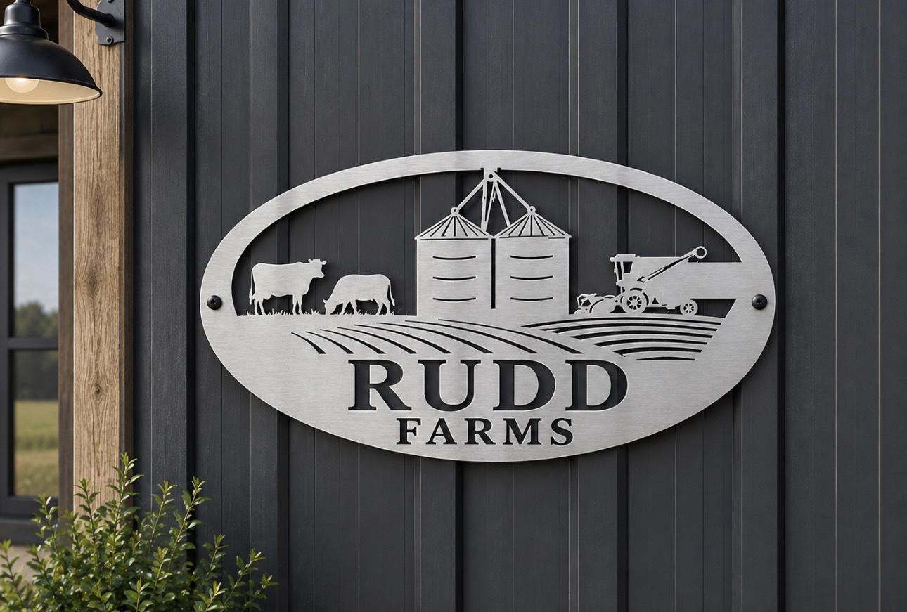 GRAIN BIN COMBINE FARM SIGN, grain bin cow sign, farm sign - Image 4