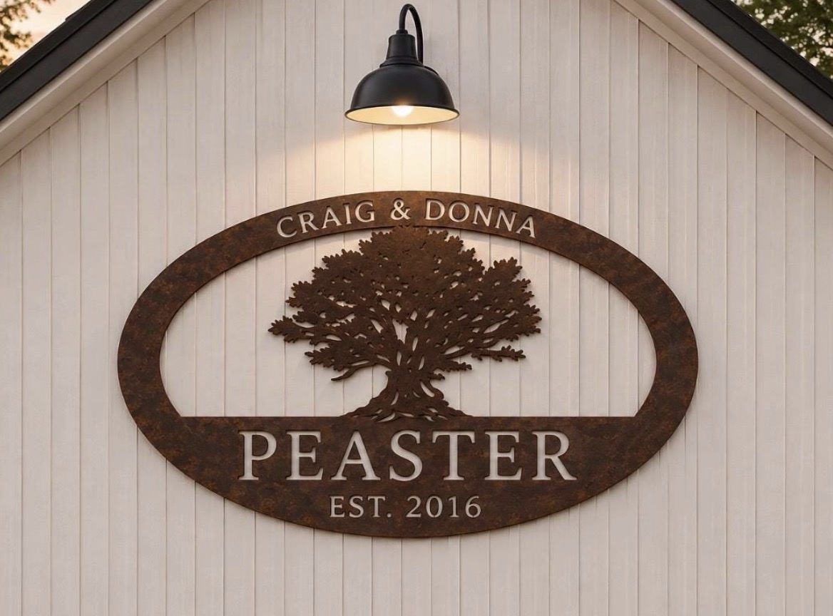 Personalized Metal OAK TREE Sign with tree with your name - Image 2
