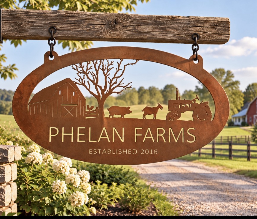 Metal Goat Sign, pig barn sign, metal farm tractor sign - Image 2